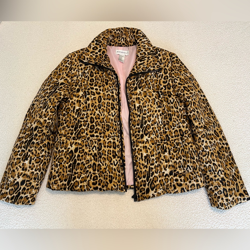 Newport News Leopard Print Lightweight Puffer Jacket - Picture 2 of 4